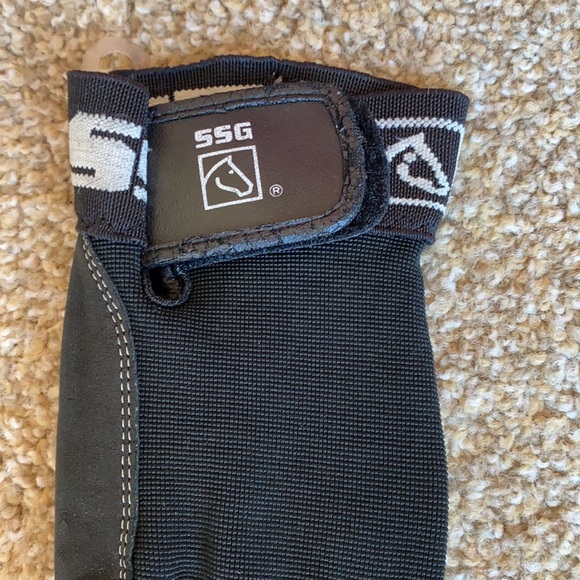 New SSG black cowboy leather roping glove right hand size small - Picture 3 of 8